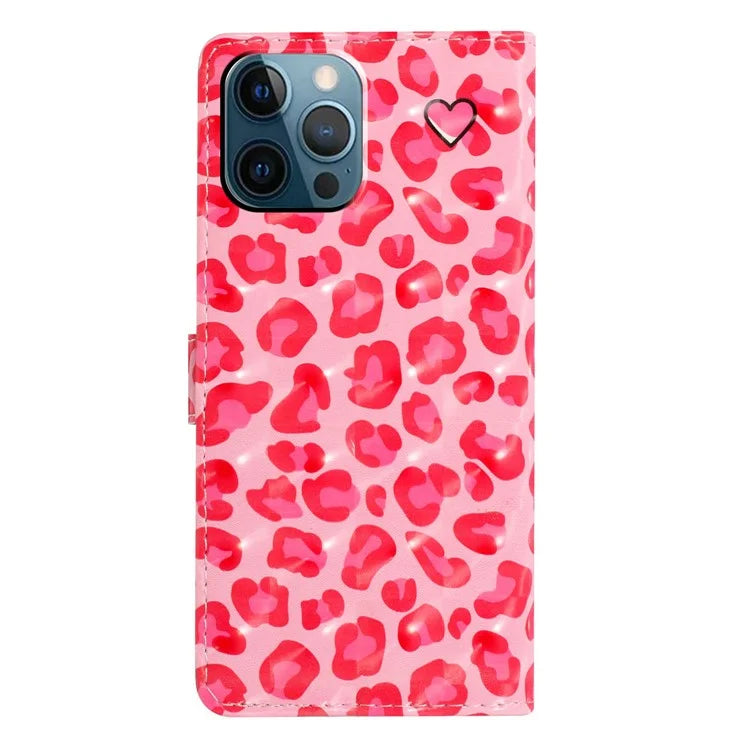 For iPhone 13 Pro Max Case 3D Pattern PU Leather Flip Shockproof Phone Cover