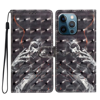 For iPhone 13 Pro Max Case 3D Pattern PU Leather Flip Shockproof Phone Cover