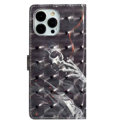 For iPhone 13 Pro Case 3D Pattern PU Leather Flip Stand Magnetic Closure Phone Cover