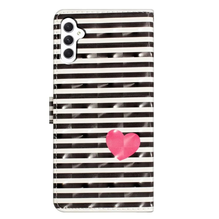 For Samsung Galaxy A05s 4G Case 3D Pattern Folding Stand PU Leather Phone Cover