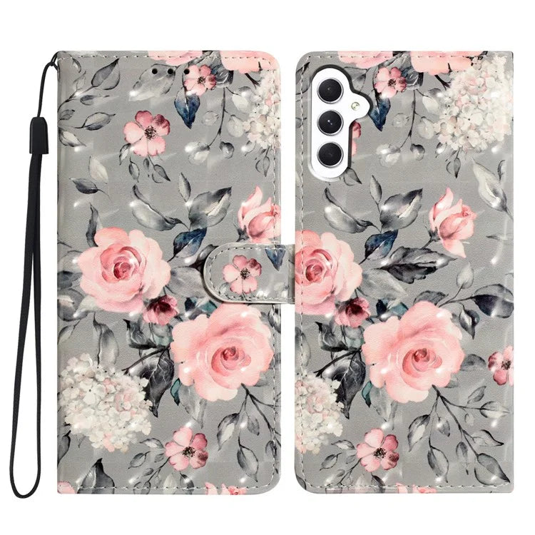 For Samsung Galaxy A05s 4G Case 3D Pattern Folding Stand PU Leather Phone Cover