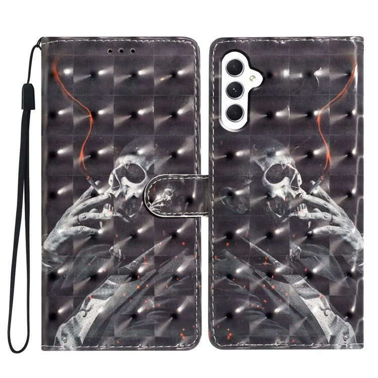 For Samsung Galaxy A05s 4G Case 3D Pattern Folding Stand PU Leather Phone Cover