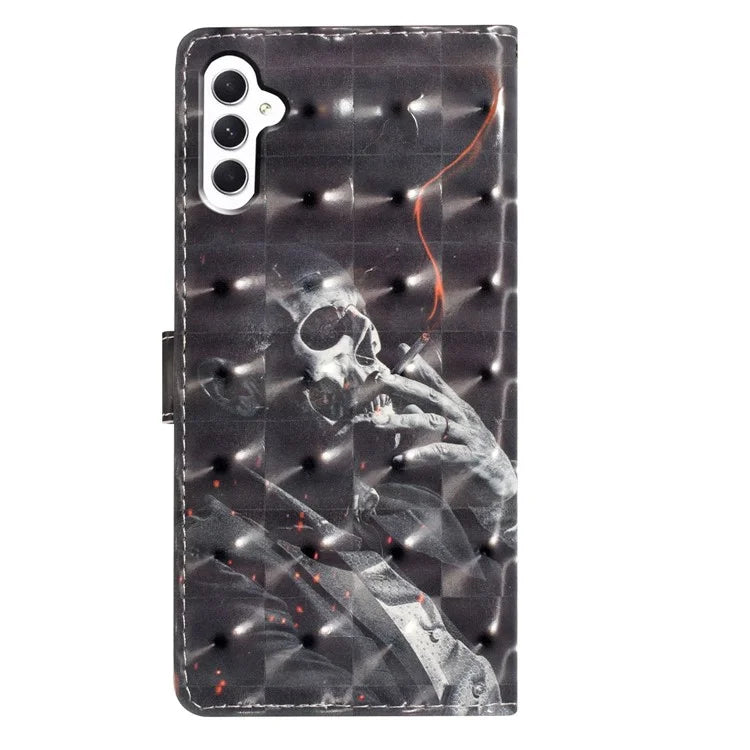 For Samsung Galaxy A05s 4G Case 3D Pattern Folding Stand PU Leather Phone Cover