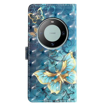 For Huawei Mate 60 Case PU Leather 3D Pattern Design Magnetic Folio Phone Cover