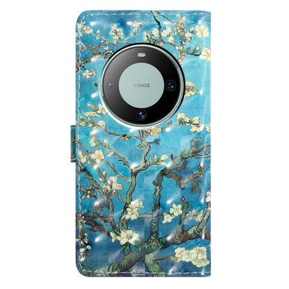For Huawei Mate 60 Case PU Leather 3D Pattern Design Magnetic Folio Phone Cover