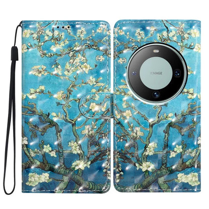 For Huawei Mate 60 Pro Case PU Leather 3D Pattern Flip Phone Cover with Wallet
