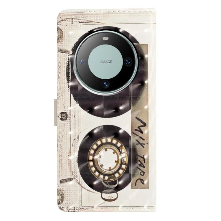 For Huawei Mate 60 Pro Case PU Leather 3D Pattern Flip Phone Cover with Wallet