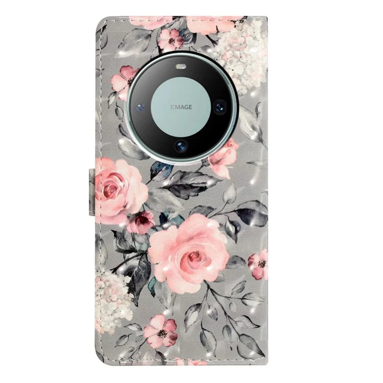 For Huawei Mate 60 Pro Case PU Leather 3D Pattern Flip Phone Cover with Wallet