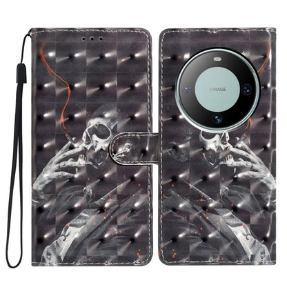 For Huawei Mate 60 Pro Case PU Leather 3D Pattern Flip Phone Cover with Wallet