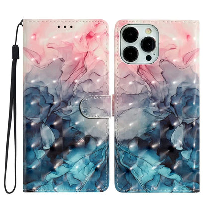 For iPhone 15 Pro Max Wallet Phone Case 3D Pattern PU Leather Magnetic Protective Cover