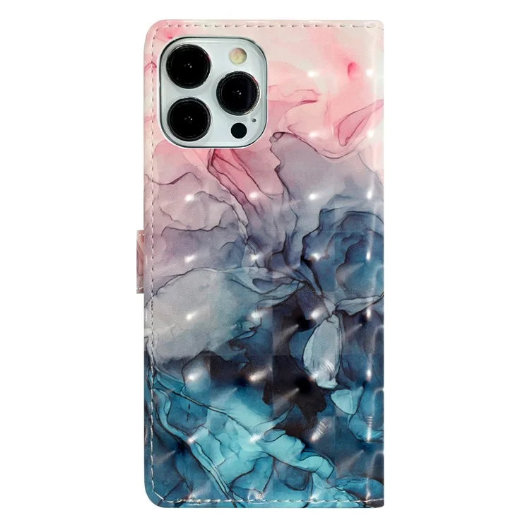 For iPhone 15 Pro Max Wallet Phone Case 3D Pattern PU Leather Magnetic Protective Cover