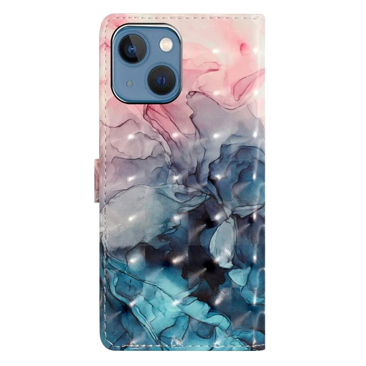 For iPhone 15 Plus Phone Case 3D Pattern PU Leather Folio Stand Wallet Cover