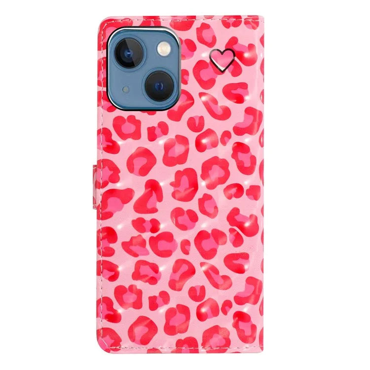 For iPhone 15 Plus Phone Case 3D Pattern PU Leather Folio Stand Wallet Cover