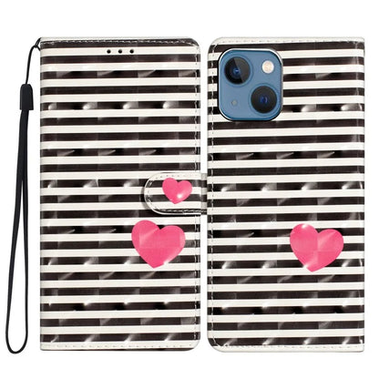 For iPhone 15 Plus Phone Case 3D Pattern PU Leather Folio Stand Wallet Cover