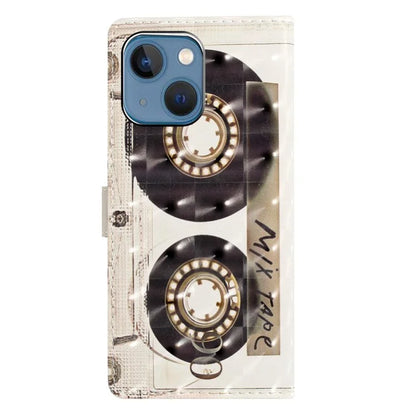 For iPhone 15 Plus Phone Case 3D Pattern PU Leather Folio Stand Wallet Cover