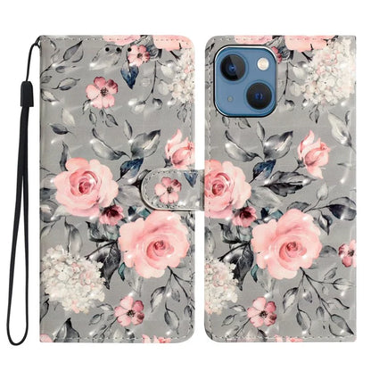 For iPhone 15 PU Leather Case 3D Pattern Printing Wallet Flip Phone Cover