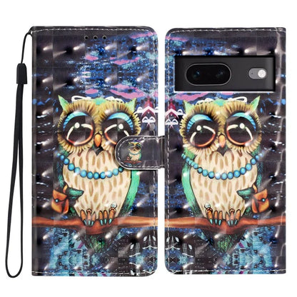 For Google Pixel 7 5G Case 3D Pattern PU Leather Wallet Phone Cover