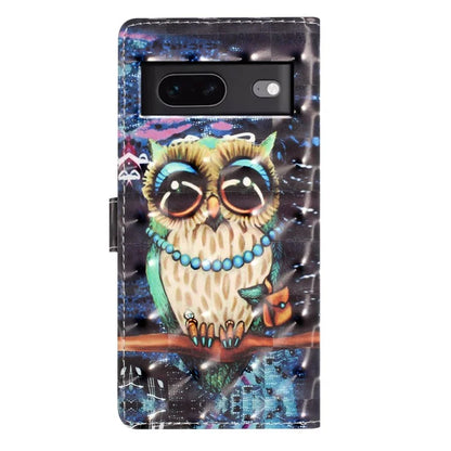 For Google Pixel 7 5G Case 3D Pattern PU Leather Wallet Phone Cover