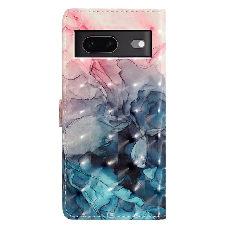 For Google Pixel 7 5G Case 3D Pattern PU Leather Wallet Phone Cover
