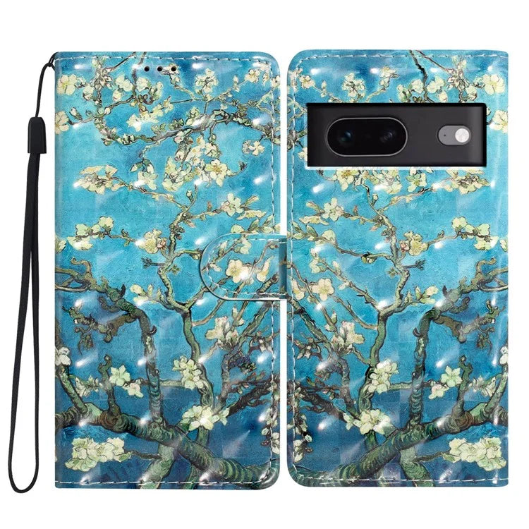 For Google Pixel 7 5G Case 3D Pattern PU Leather Wallet Phone Cover