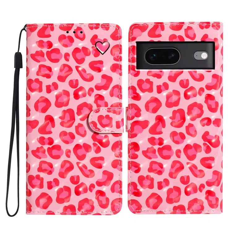 For Google Pixel 7 5G Case 3D Pattern PU Leather Wallet Phone Cover