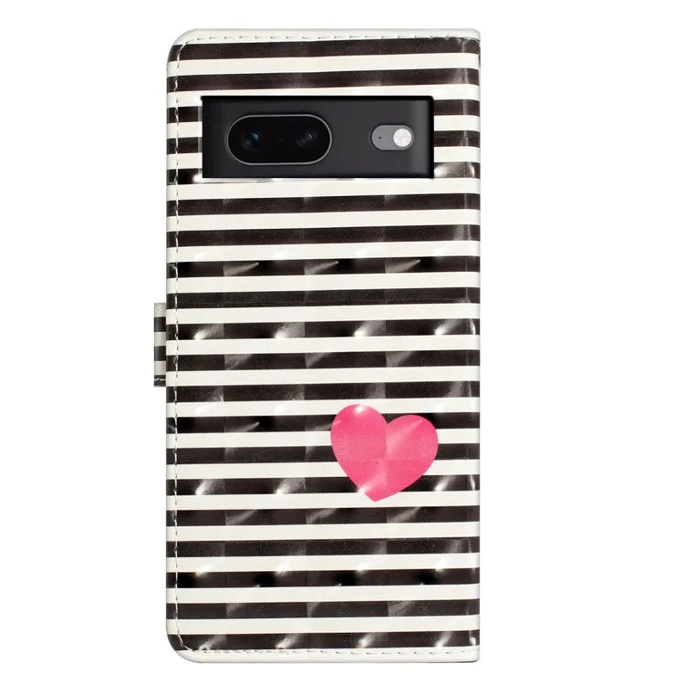 For Google Pixel 7 5G Case 3D Pattern PU Leather Wallet Phone Cover