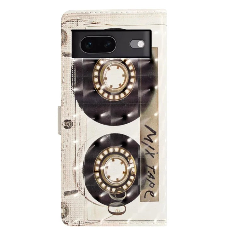 For Google Pixel 7 5G Case 3D Pattern PU Leather Wallet Phone Cover