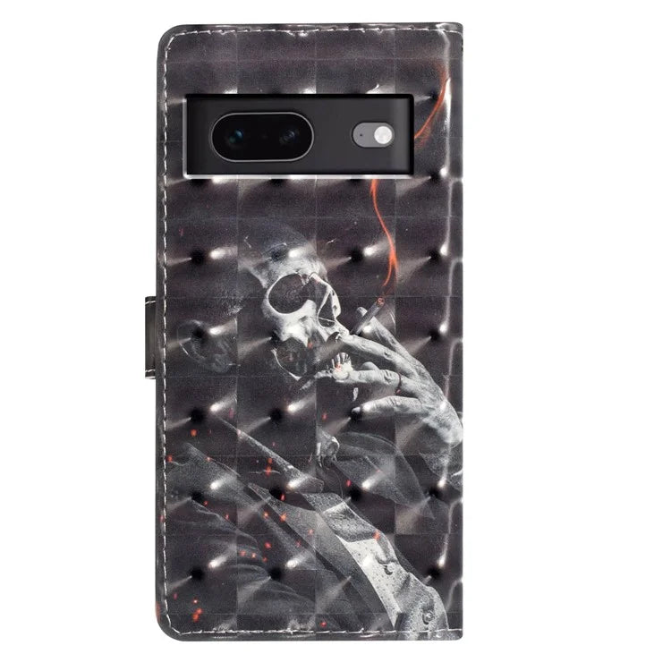 For Google Pixel 7 5G Case 3D Pattern PU Leather Wallet Phone Cover