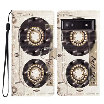 For Google Pixel 7a Case 3D Pattern Design PU Leather Flip Phone Cover