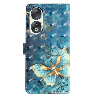 For Honor 90 Case Shockproof Flip Wallet PU Leather 3D Pattern Phone Cover