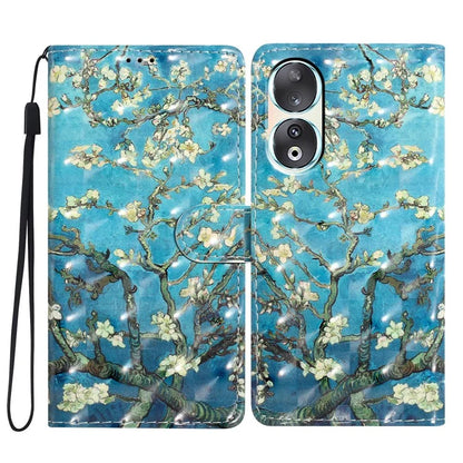 For Honor 90 Case Shockproof Flip Wallet PU Leather 3D Pattern Phone Cover