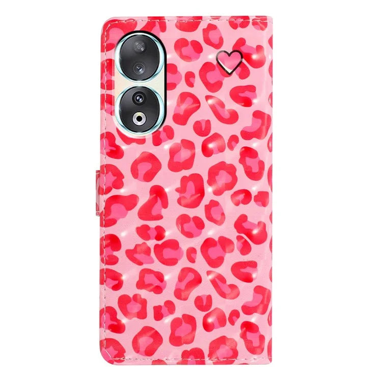 For Honor 90 Case Shockproof Flip Wallet PU Leather 3D Pattern Phone Cover