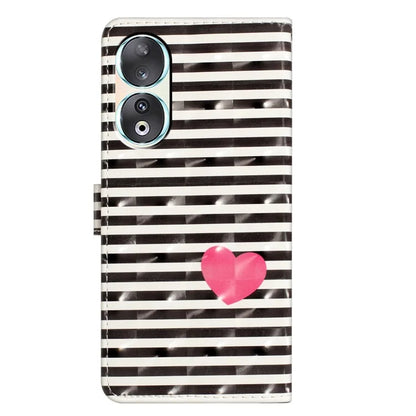 For Honor 90 Case Shockproof Flip Wallet PU Leather 3D Pattern Phone Cover