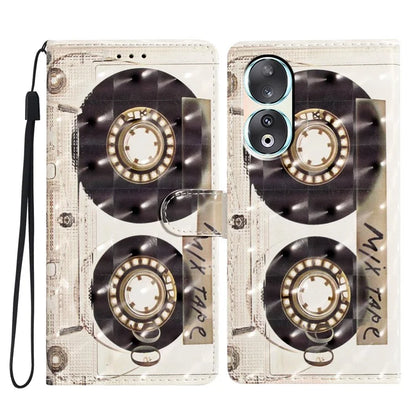 For Honor 90 Case Shockproof Flip Wallet PU Leather 3D Pattern Phone Cover