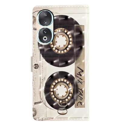 For Honor 90 Case Shockproof Flip Wallet PU Leather 3D Pattern Phone Cover