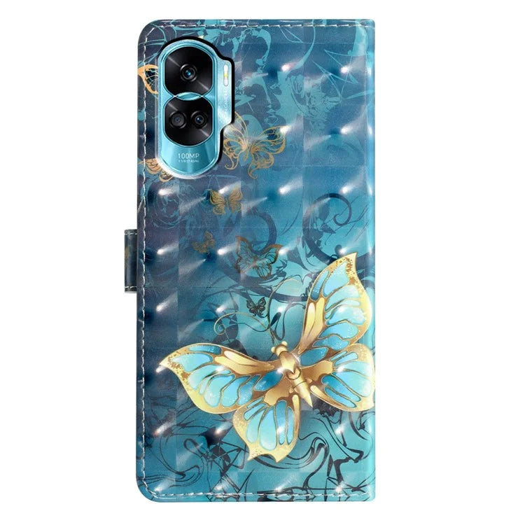 For Honor 90 Lite 5G / X50i 5G Case 3D Pattern Folding Stand PU Leather Phone Cover