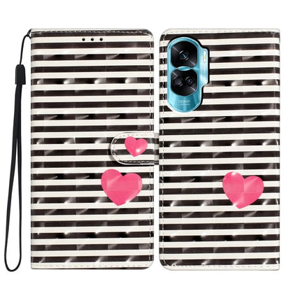 For Honor 90 Lite 5G / X50i 5G Case 3D Pattern Folding Stand PU Leather Phone Cover