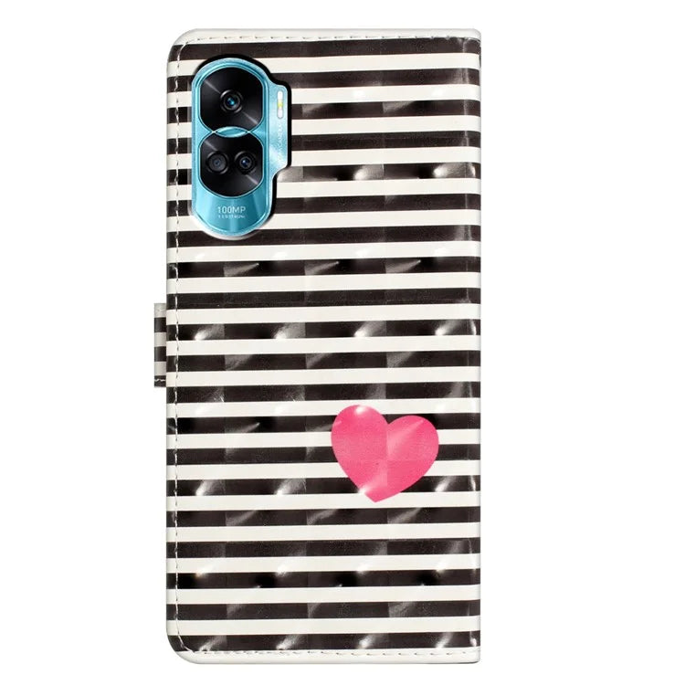 For Honor 90 Lite 5G / X50i 5G Case 3D Pattern Folding Stand PU Leather Phone Cover