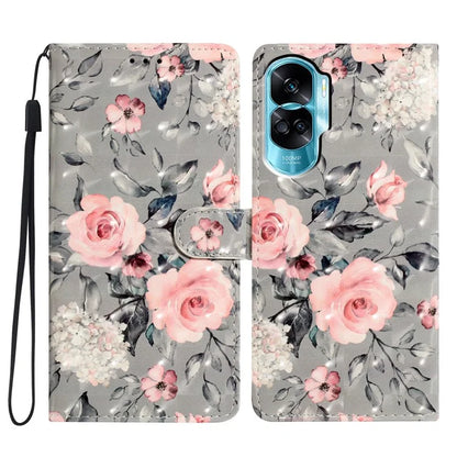 For Honor 90 Lite 5G / X50i 5G Case 3D Pattern Folding Stand PU Leather Phone Cover
