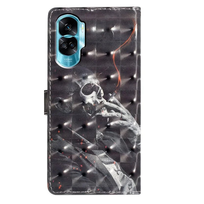 For Honor 90 Lite 5G / X50i 5G Case 3D Pattern Folding Stand PU Leather Phone Cover