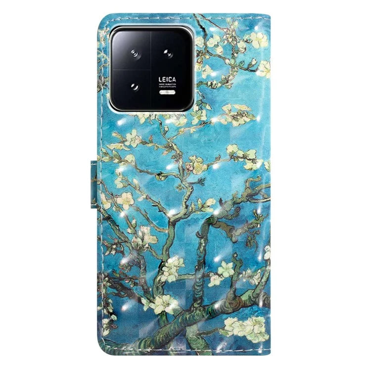 For Xiaomi 13 Pro 5G Case PU Leather 3D Pattern Wallet Magnetic Phone Cover