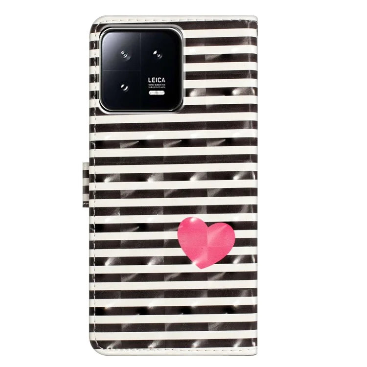 For Xiaomi 13 Pro 5G Case PU Leather 3D Pattern Wallet Magnetic Phone Cover