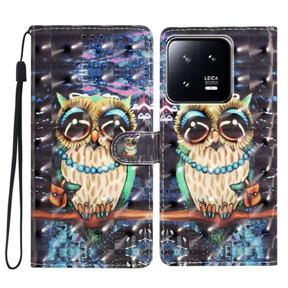 For Xiaomi 13 Pro 5G Case PU Leather 3D Pattern Wallet Magnetic Phone Cover
