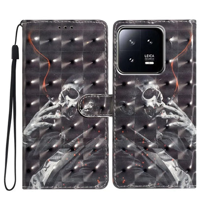 For Xiaomi 13 Pro 5G Case PU Leather 3D Pattern Wallet Magnetic Phone Cover