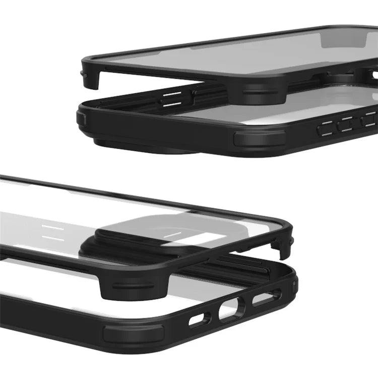 For iPhone 15 Plus Double-Sided Case Tempered Glass + Silicone Frame Phone Cover