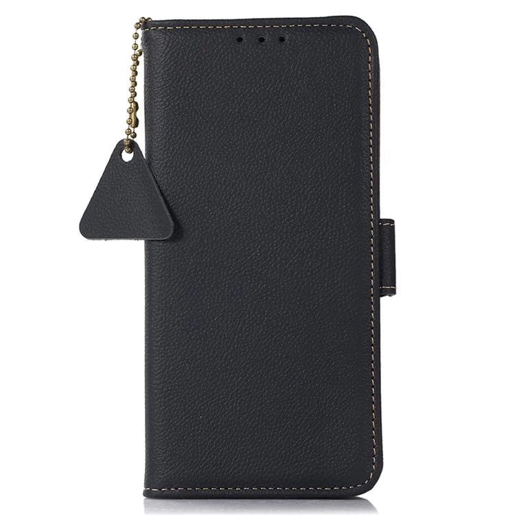 TJ For Samsung Galaxy A05 4G Case Genuine Cow Leather RFID Blocking Cover