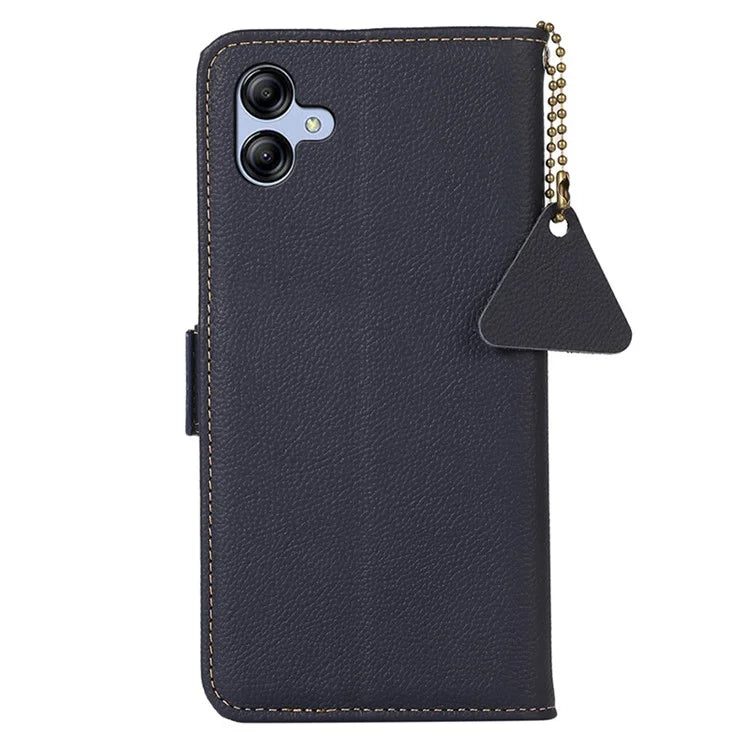 TJ For Samsung Galaxy A05 4G Case Genuine Cow Leather RFID Blocking Cover