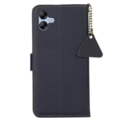 TJ For Samsung Galaxy A05 4G Case Genuine Cow Leather RFID Blocking Cover