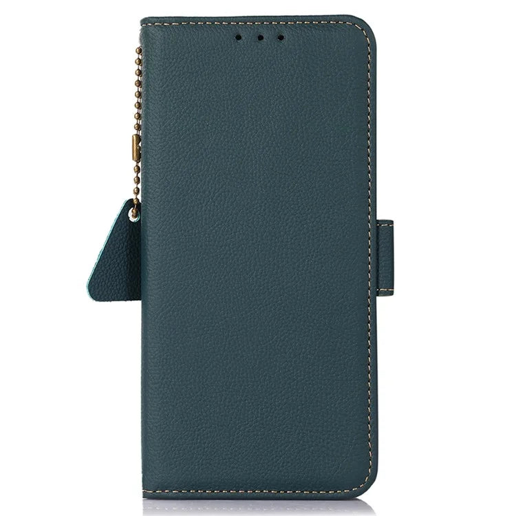 TJ For Samsung Galaxy A05 4G Case Genuine Cow Leather RFID Blocking Cover