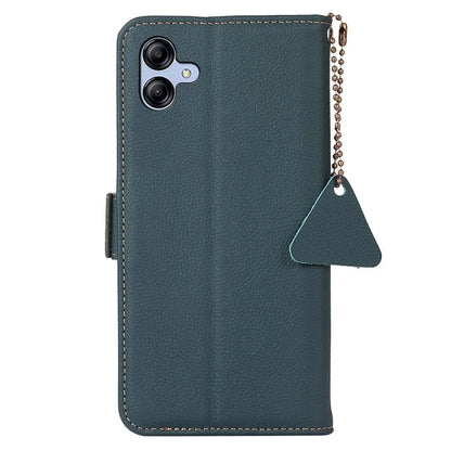 TJ For Samsung Galaxy A05 4G Case Genuine Cow Leather RFID Blocking Cover